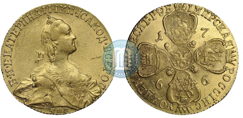 Picture 10 roubles 1766 year СПБ 