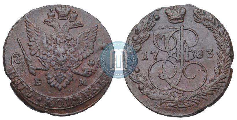 Picture 5 kopecks 1783 year ЕМ 