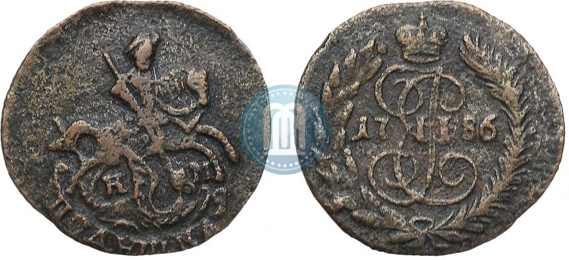 Фото Полушка 1786 года КМ 