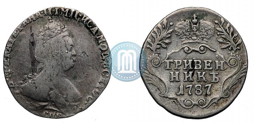Picture Grivennik 1787 year СПБ 