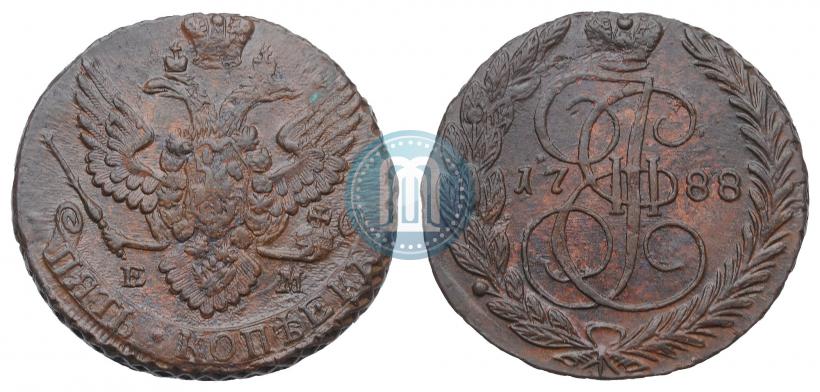 Фото 5 копеек 1788 года ЕМ 