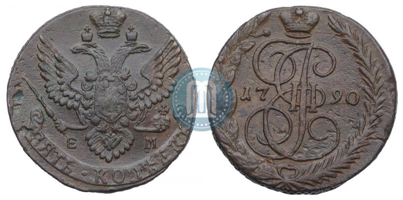 Фото 5 копеек 1790 года ЕМ 