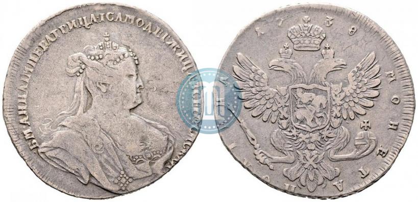 Фото Полтина 1738 года  "Петербургский тип"