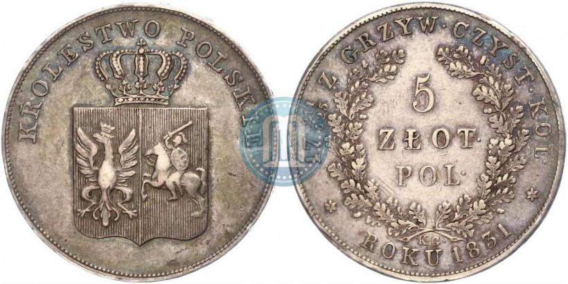 Picture 5 złotych 1831 year KG "Polish uprising"