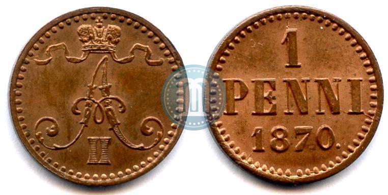 Фото 1 пенни 1870 года  