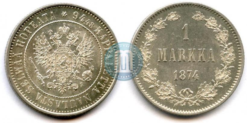Picture 1 markka 1874 year S 