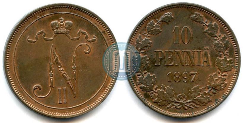 Picture 10 pennia 1897 year  