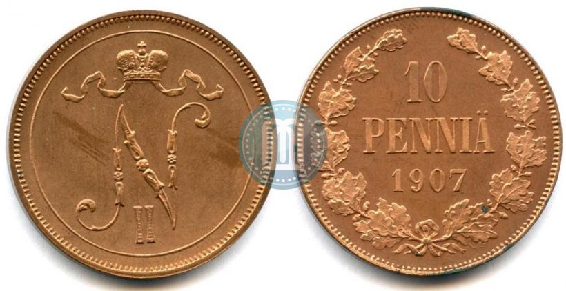 Picture 10 pennia 1907 year  
