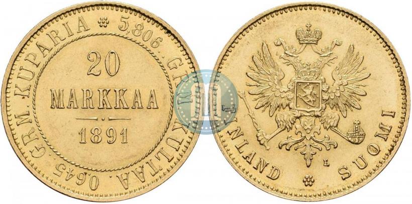 Picture 20 markkaa 1891 year L 