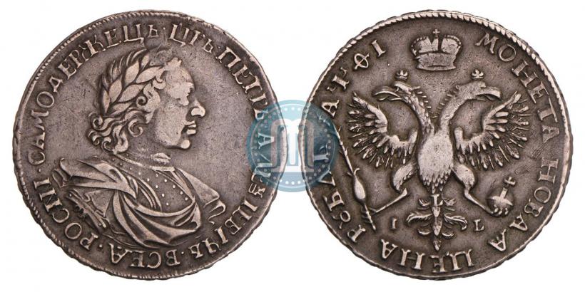 Фото 1 рубль 1719 года OK "Портрет в латах"