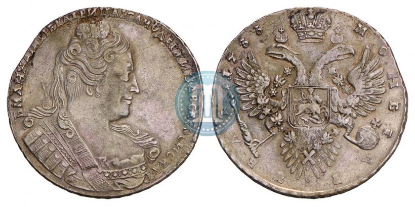 Фото 1 рубль 1733 года  