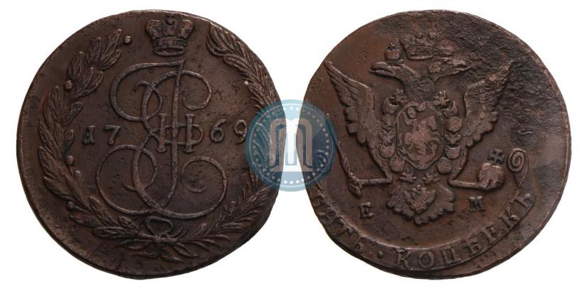 Picture 5 kopecks 1769 year ЕМ 