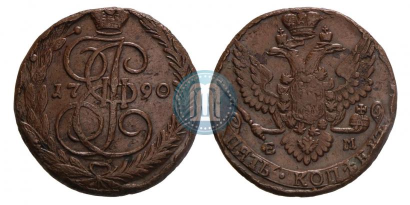 Фото 5 копеек 1790 года ЕМ 