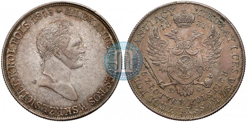 Picture 5 złotych 1831 year KG 