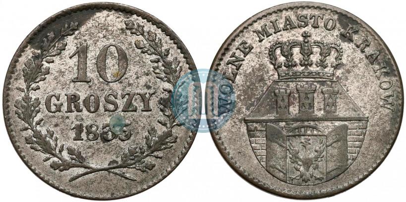 Picture 10 groszy 1835 year  "Free city of Kraków"
