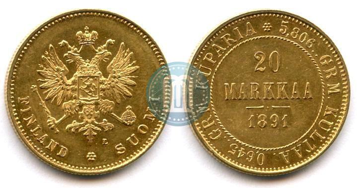 Picture 20 markkaa 1891 year L 