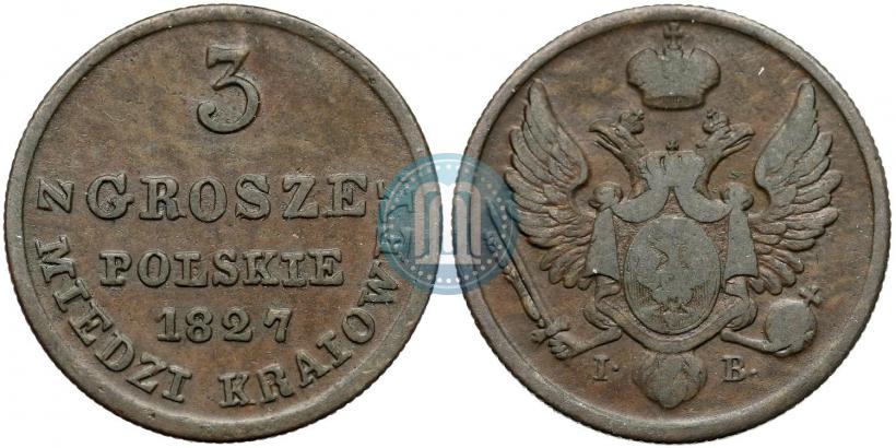 Фото 3 гроша 1827 года IB 