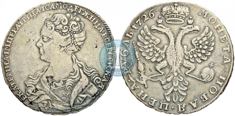 Picture 1 rouble 1726 year  "Moscow type, portrait turned to the left"