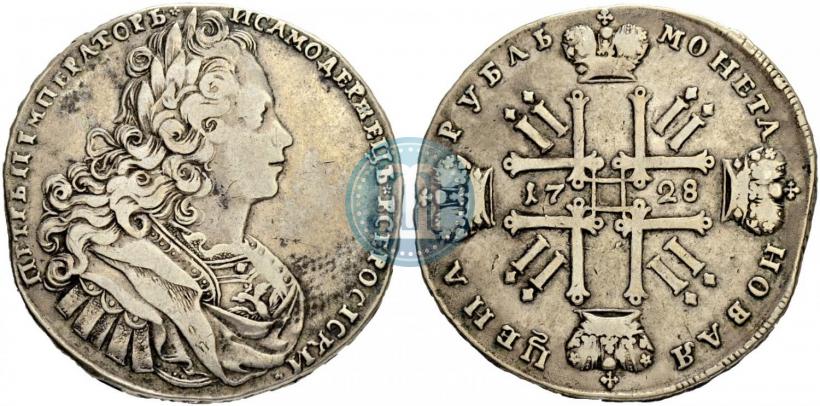 Фото 1 рубль 1728 года  "Тип 1727"