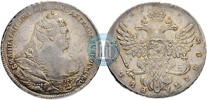 Фото 1 рубль 1740 года  "Московский тип"