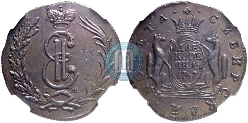 Picture 2 kopecks 1767 year КМ 