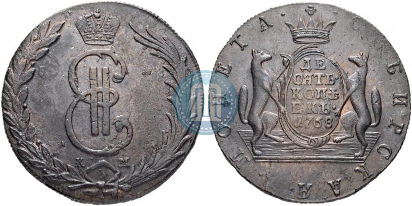 Picture 10 kopecks 1768 year КМ 