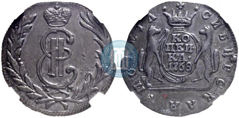 Фото 1 копейка 1768 года КМ 