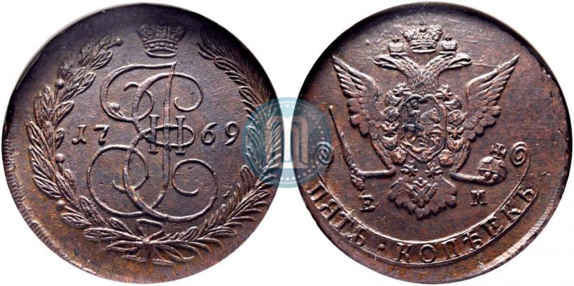 Picture 5 kopecks 1769 year ЕМ 