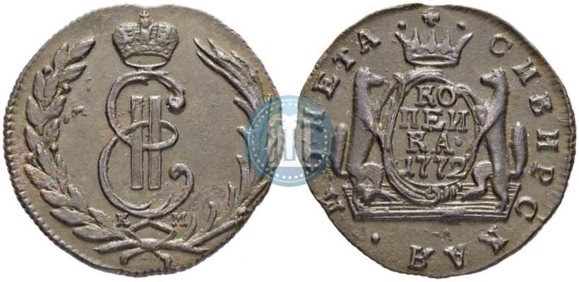 Picture 1 kopeck 1772 year КМ 
