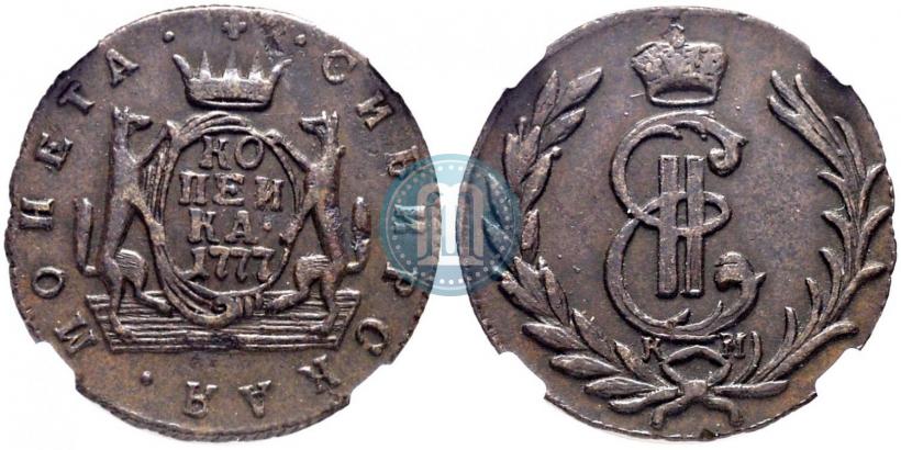Picture 1 kopeck 1777 year КМ 