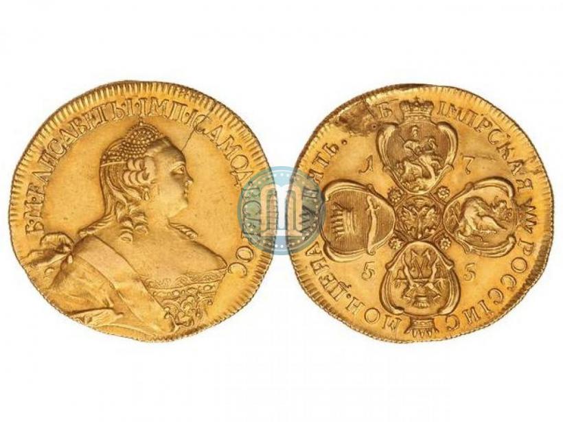 Фото 5 рублей 1755 года  