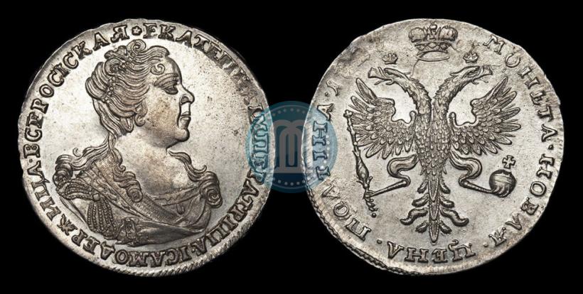 Фото Полтина 1727 года  "Московский тип, портрет вправо"