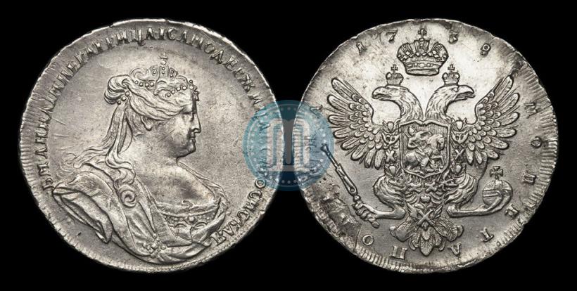 Фото Полтина 1738 года  "Петербургский тип"