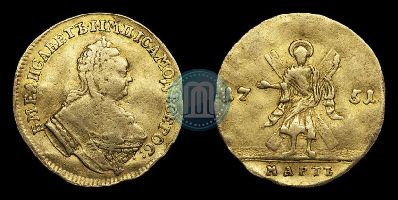 Picture 1 ducat 1751 year  "St. Andrew on the reverse"