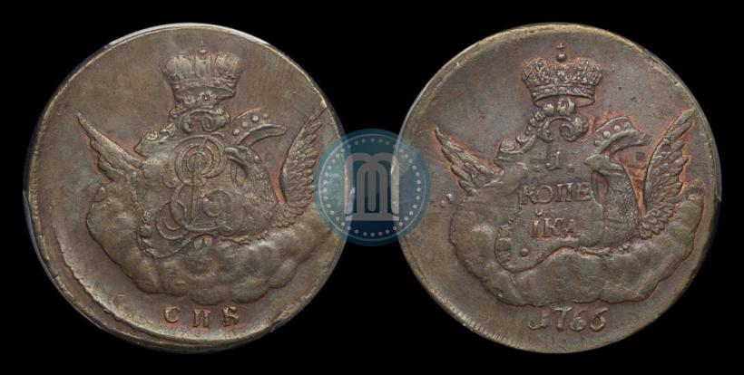 Picture 1 kopeck 1756 year СПБ 