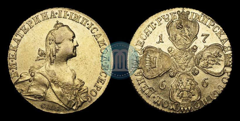 Picture 10 roubles 1766 year СПБ 