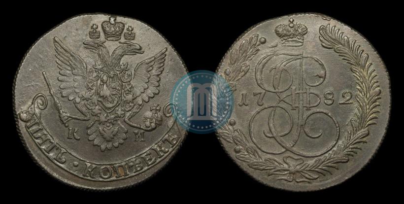 Фото 5 копеек 1782 года КМ 