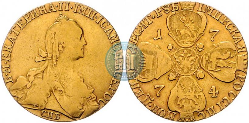 Picture 10 roubles 1774 year СПБ 