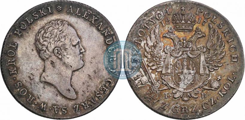 Picture 5 złotych 1817 year IB 