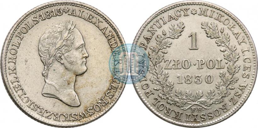 Picture 1 złoty 1830 year FH 