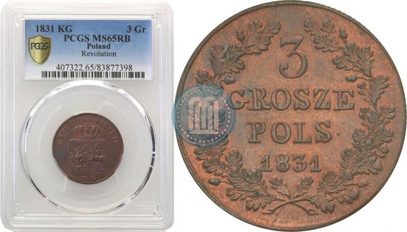 Picture 3 grosze 1831 year KG "Polish uprising"