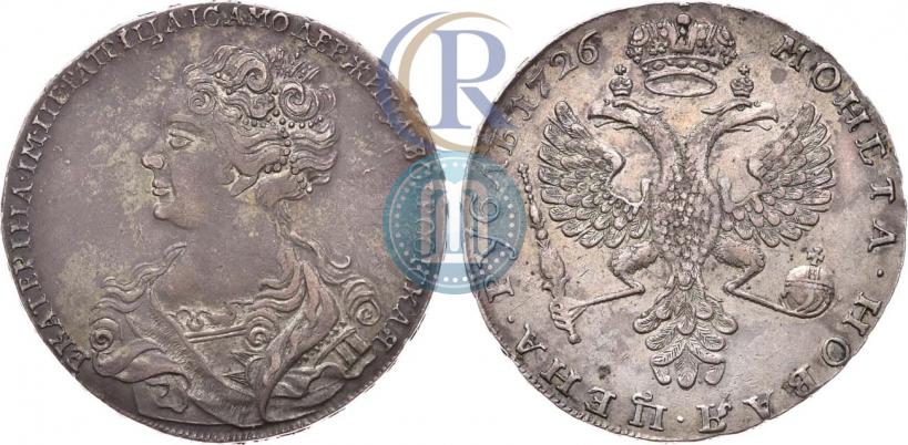 Picture 1 rouble 1726 year  "Moscow type, portrait turned to the left"