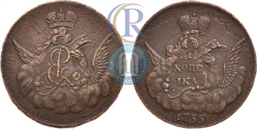 Фото 1 копейка 1755 года  