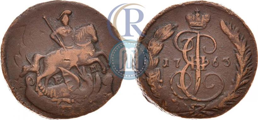 Фото 1 копейка 1763 года ЕМ 