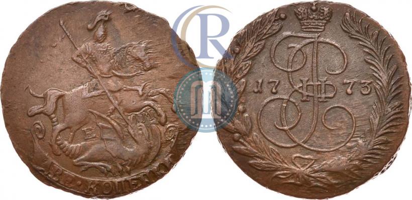Фото 2 копейки 1773 года ЕМ 