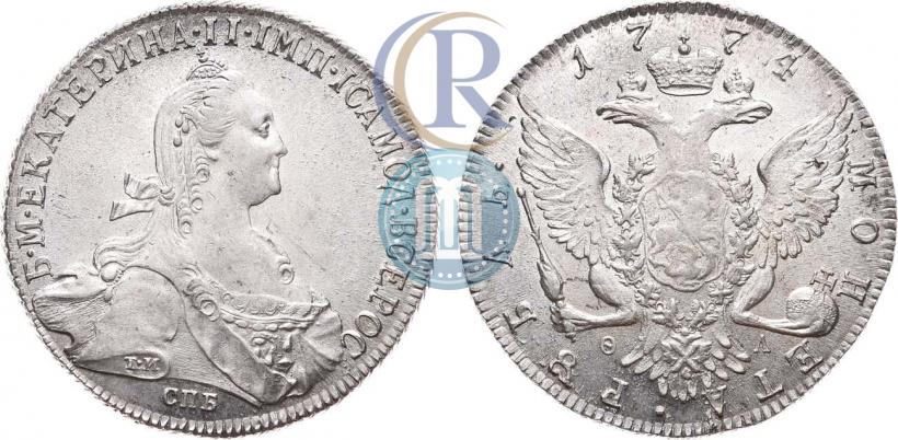 Picture 1 rouble 1774 year СПБ-ФЛ 