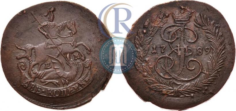 Picture 2 kopecks 1789 year ЕМ 