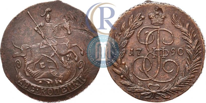 Picture 2 kopecks 1790 year ЕМ 