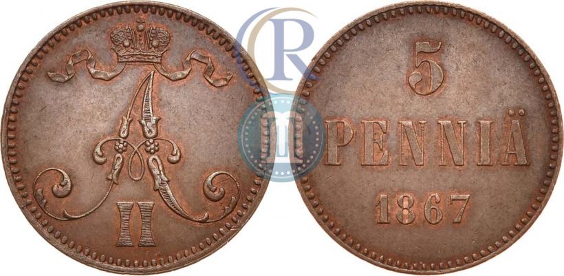 Фото 5 пенни 1867 года  