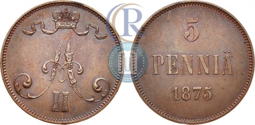Picture 5 pennia 1875 year  